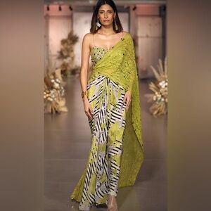 THE NEON SAUVAGE DRAPED SAREE - NWT